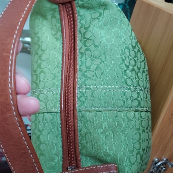 RARE Coach Signature Mini C GREEN Canvas Bag, EUG - Picture 5 of 14